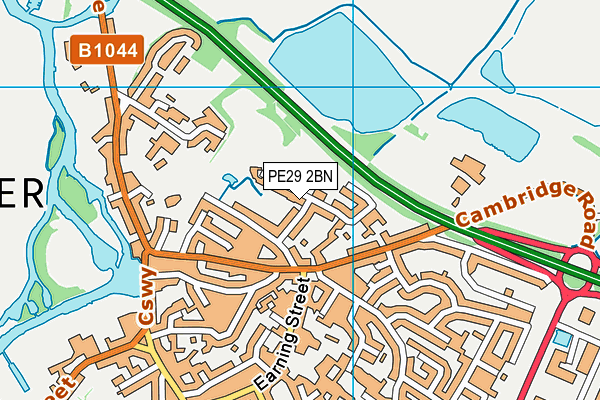 PE29 2BN map - OS VectorMap District (Ordnance Survey)