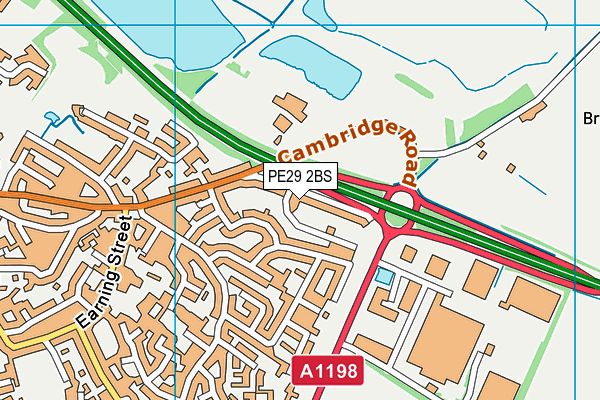 PE29 2BS map - OS VectorMap District (Ordnance Survey)