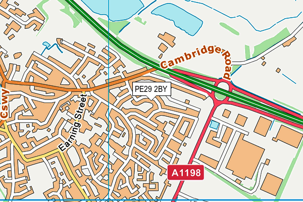 PE29 2BY map - OS VectorMap District (Ordnance Survey)