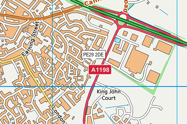 PE29 2DE map - OS VectorMap District (Ordnance Survey)