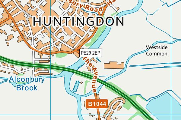 PE29 2EP map - OS VectorMap District (Ordnance Survey)