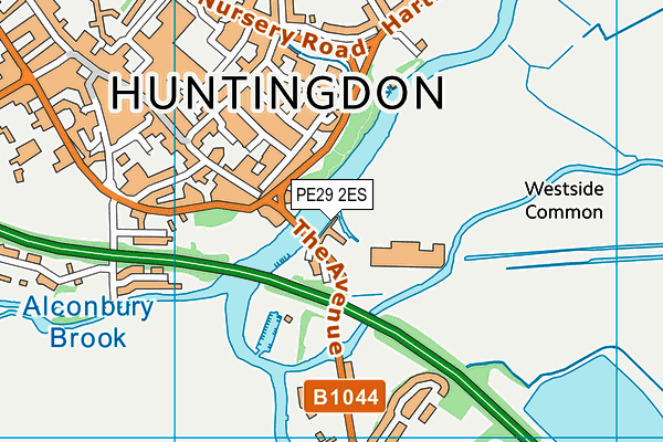 PE29 2ES map - OS VectorMap District (Ordnance Survey)