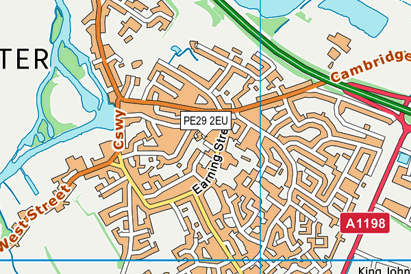 PE29 2EU map - OS VectorMap District (Ordnance Survey)