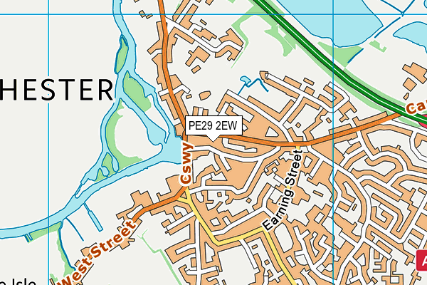 PE29 2EW map - OS VectorMap District (Ordnance Survey)