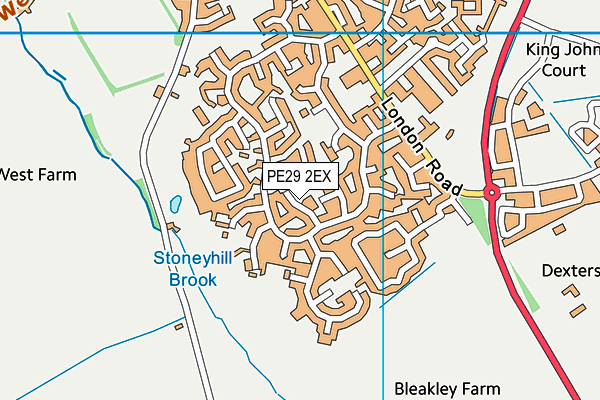 PE29 2EX map - OS VectorMap District (Ordnance Survey)