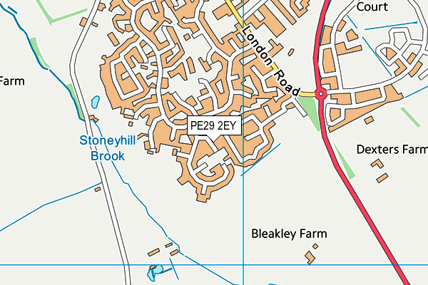 PE29 2EY map - OS VectorMap District (Ordnance Survey)