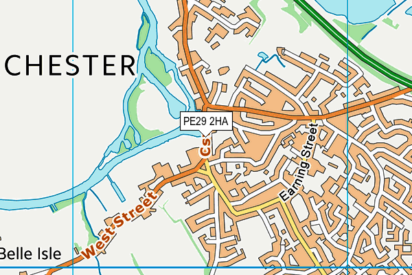 PE29 2HA map - OS VectorMap District (Ordnance Survey)