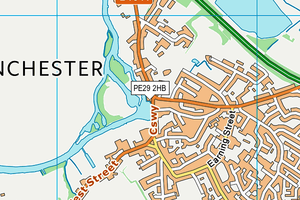 PE29 2HB map - OS VectorMap District (Ordnance Survey)