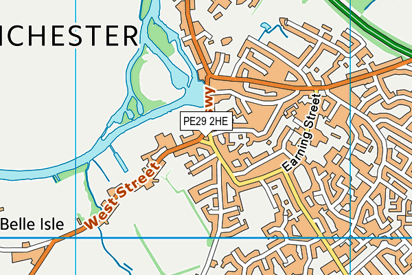 PE29 2HE map - OS VectorMap District (Ordnance Survey)