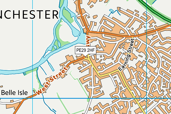 PE29 2HF map - OS VectorMap District (Ordnance Survey)