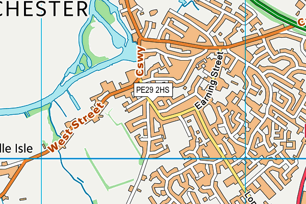 PE29 2HS map - OS VectorMap District (Ordnance Survey)