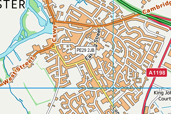 PE29 2JB map - OS VectorMap District (Ordnance Survey)