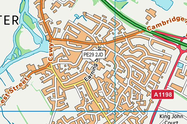 PE29 2JD map - OS VectorMap District (Ordnance Survey)