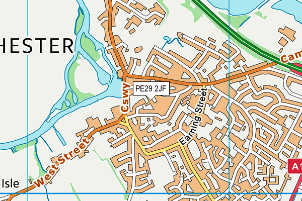 PE29 2JF map - OS VectorMap District (Ordnance Survey)