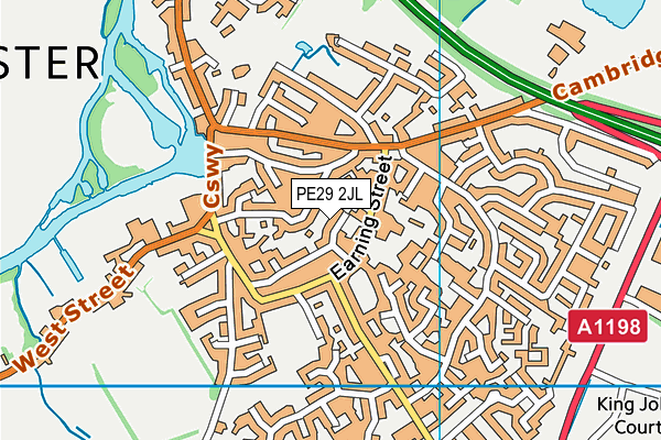 PE29 2JL map - OS VectorMap District (Ordnance Survey)