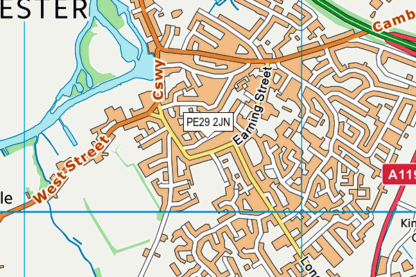 PE29 2JN map - OS VectorMap District (Ordnance Survey)