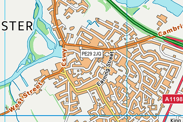 PE29 2JQ map - OS VectorMap District (Ordnance Survey)