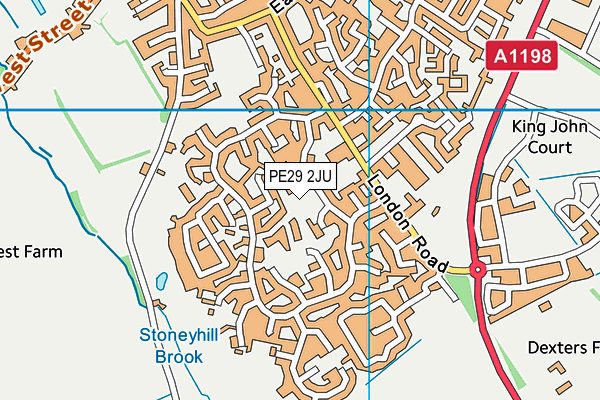 PE29 2JU map - OS VectorMap District (Ordnance Survey)