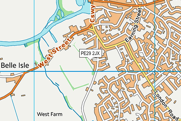 PE29 2JX map - OS VectorMap District (Ordnance Survey)