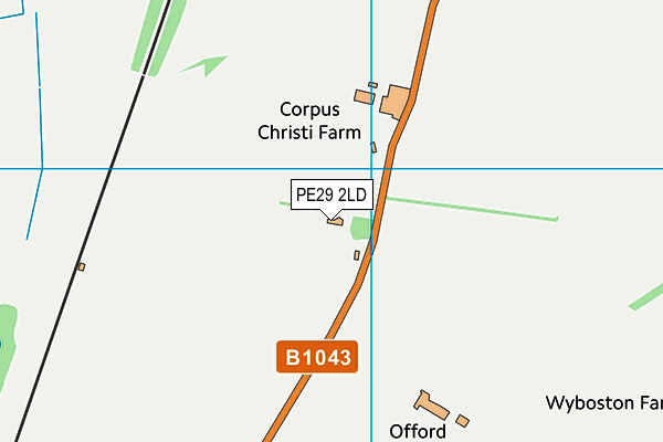 PE29 2LD map - OS VectorMap District (Ordnance Survey)