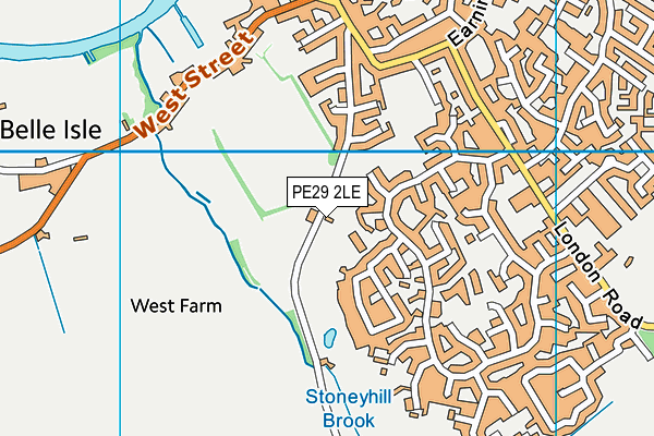 PE29 2LE map - OS VectorMap District (Ordnance Survey)