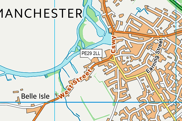 PE29 2LL map - OS VectorMap District (Ordnance Survey)