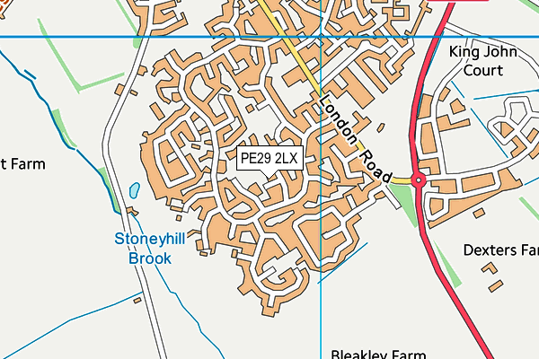 PE29 2LX map - OS VectorMap District (Ordnance Survey)