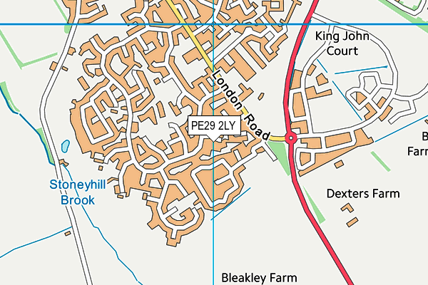 PE29 2LY map - OS VectorMap District (Ordnance Survey)