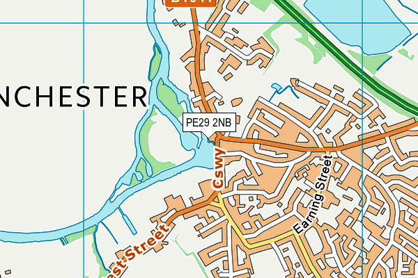 PE29 2NB map - OS VectorMap District (Ordnance Survey)