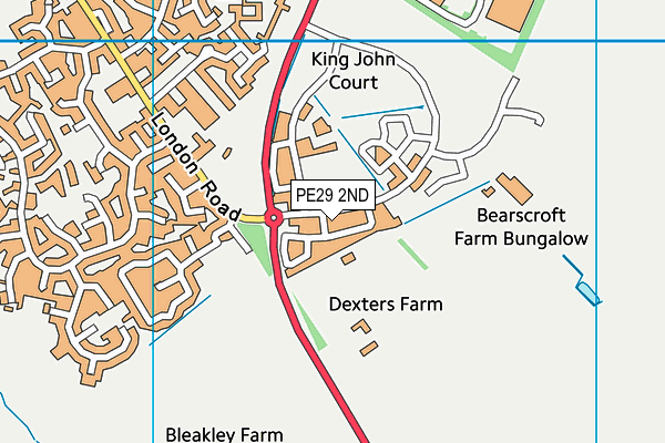 PE29 2ND map - OS VectorMap District (Ordnance Survey)