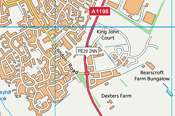 PE29 2NN map - OS VectorMap District (Ordnance Survey)