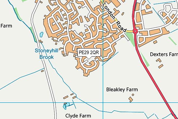 PE29 2QR map - OS VectorMap District (Ordnance Survey)