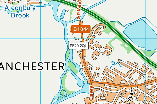 PE29 2QU map - OS VectorMap District (Ordnance Survey)