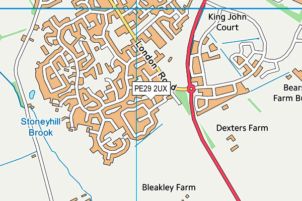 PE29 2UX map - OS VectorMap District (Ordnance Survey)