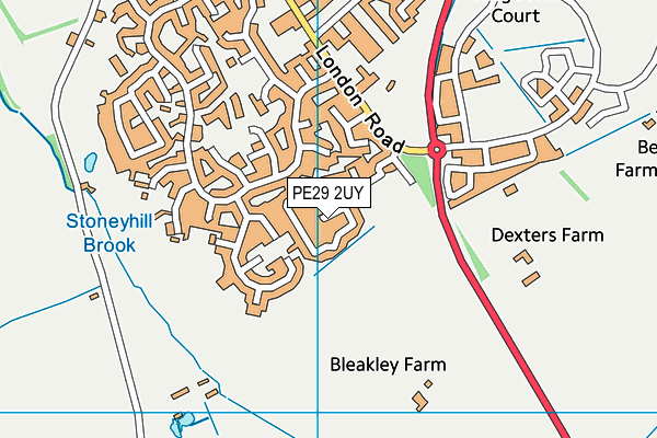 PE29 2UY map - OS VectorMap District (Ordnance Survey)