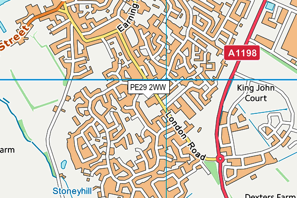 St Anne's Cofe Primary School map (PE29 2WW) - OS VectorMap District (Ordnance Survey)