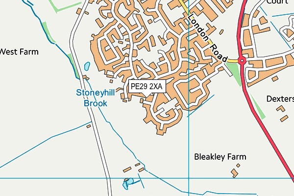 PE29 2XA map - OS VectorMap District (Ordnance Survey)