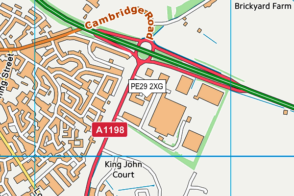 PE29 2XG map - OS VectorMap District (Ordnance Survey)