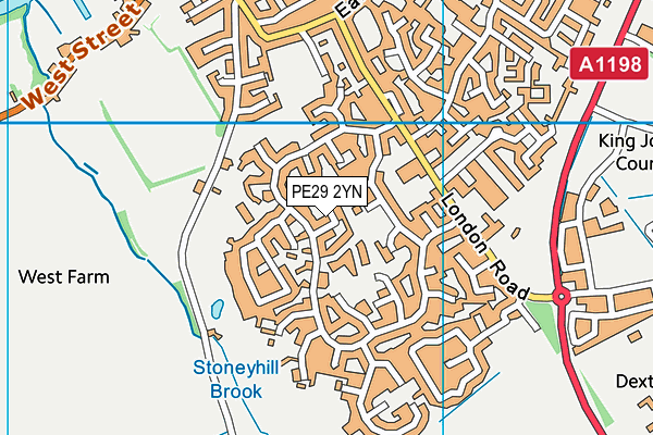 PE29 2YN map - OS VectorMap District (Ordnance Survey)