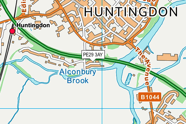 PE29 3AY map - OS VectorMap District (Ordnance Survey)