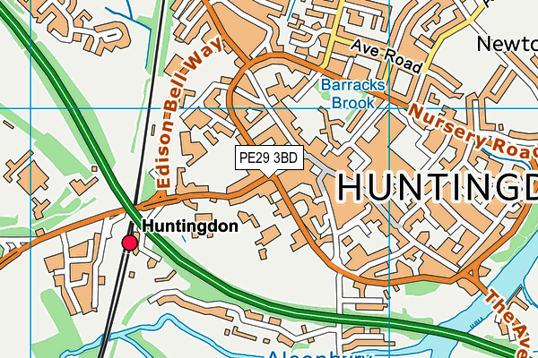 Map of HUNTINGDON COURIERS LTD at district scale