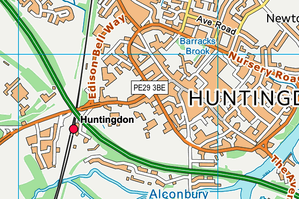 PE29 3BE map - OS VectorMap District (Ordnance Survey)