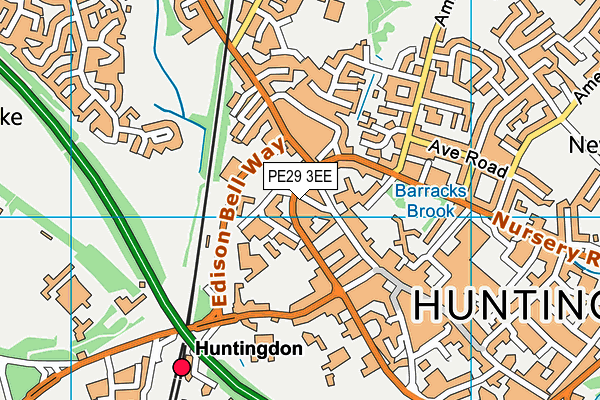 PE29 3EE map - OS VectorMap District (Ordnance Survey)