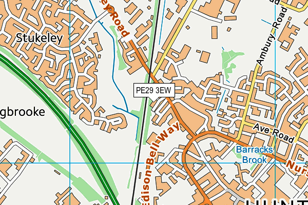 PE29 3EW map - OS VectorMap District (Ordnance Survey)