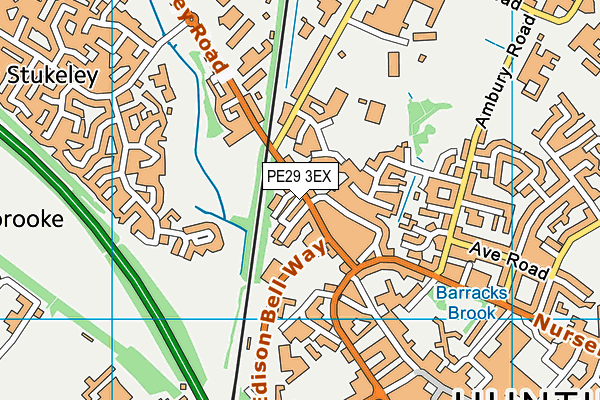 PE29 3EX map - OS VectorMap District (Ordnance Survey)