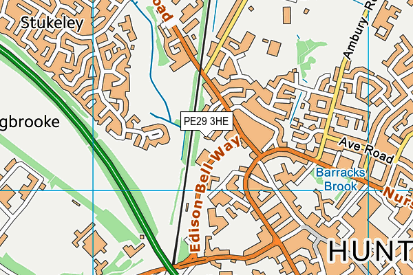 PE29 3HE map - OS VectorMap District (Ordnance Survey)