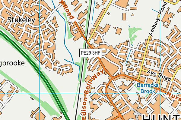 PE29 3HF map - OS VectorMap District (Ordnance Survey)