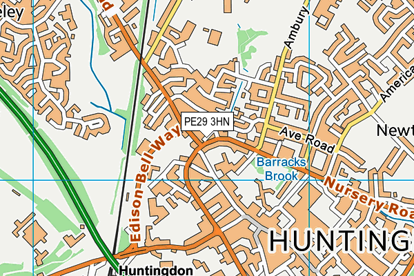 PE29 3HN map - OS VectorMap District (Ordnance Survey)