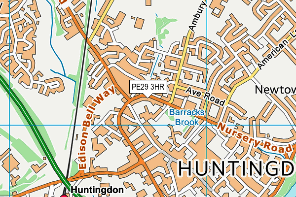 PE29 3HR map - OS VectorMap District (Ordnance Survey)