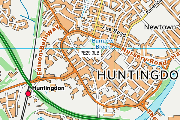 PE29 3LB map - OS VectorMap District (Ordnance Survey)